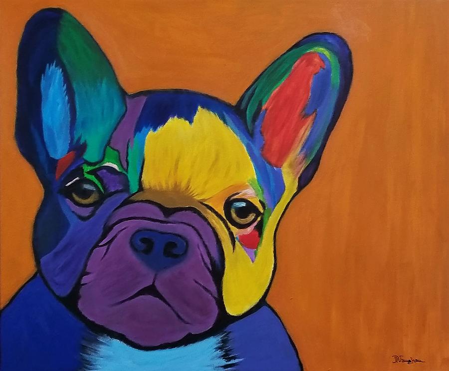 Colorful Frenchie Painting by JP Vaughan - Fine Art America