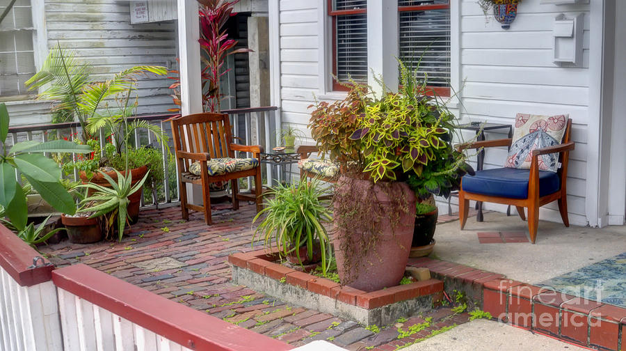 Colorful front porch patio Photograph by Ules Barnwell