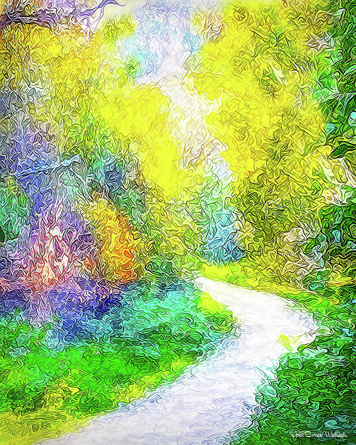 Colorful Garden Pathway - Trail In Santa Monica Mountains Digital Art by Joel Bruce Wallach