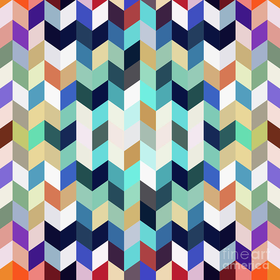 Colorful Geometric Background Digital Art by Amir Faysal