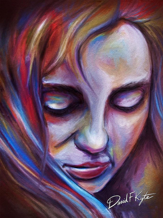 Colorful Girl Digital Art by David Kyte