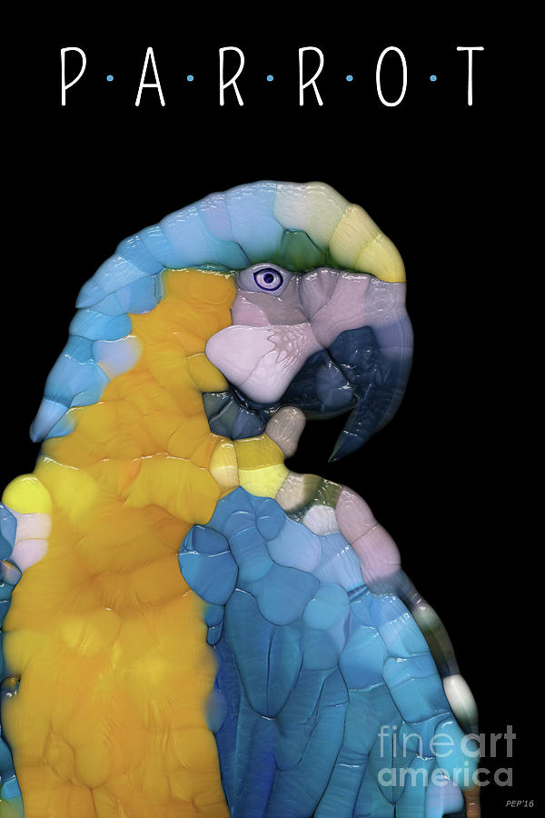 Colorful Glass Parrot Digital Art by Phil Perkins