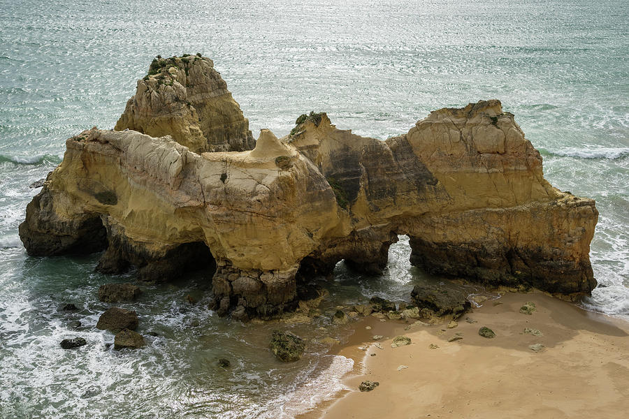 Colorful Gnarled Sea Stacks and Arches from Above Photograph by Georgia Mizuleva