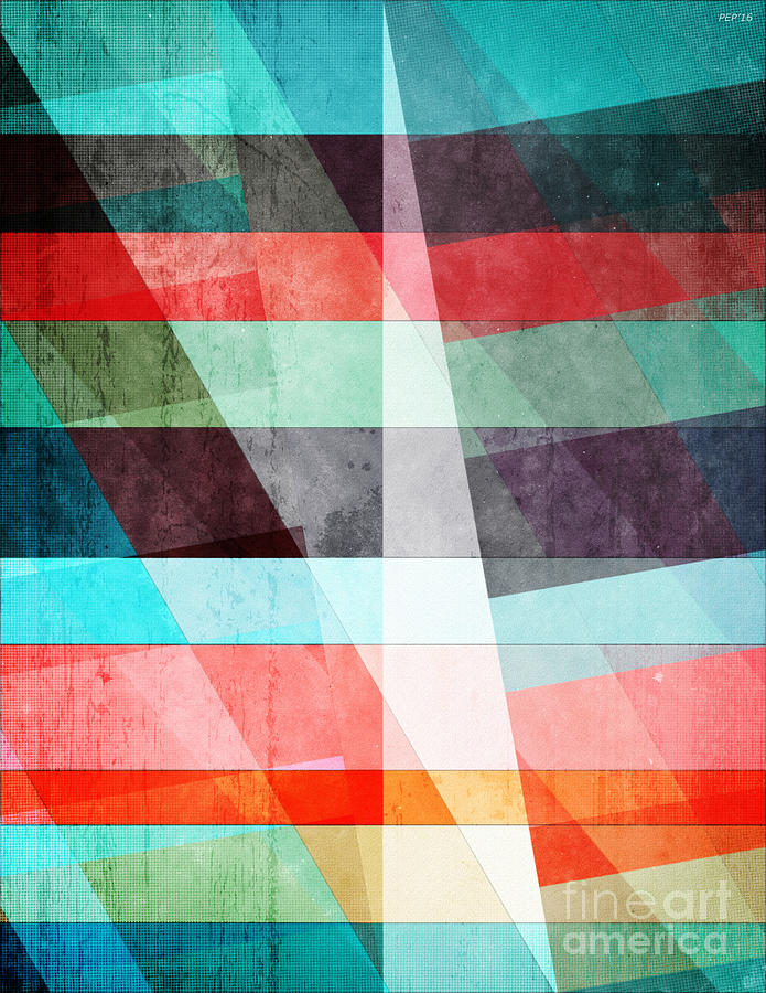 Colorful Grunge Stripes Abstract Digital Art by Phil Perkins