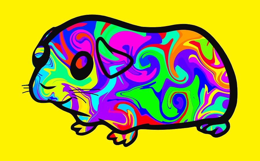 Colorful Guinea Pig Digital Art by Chris Butler