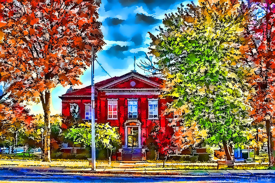 Harrison Photograph - Colorful Harrison Courthouse by Kathy Tarochione
