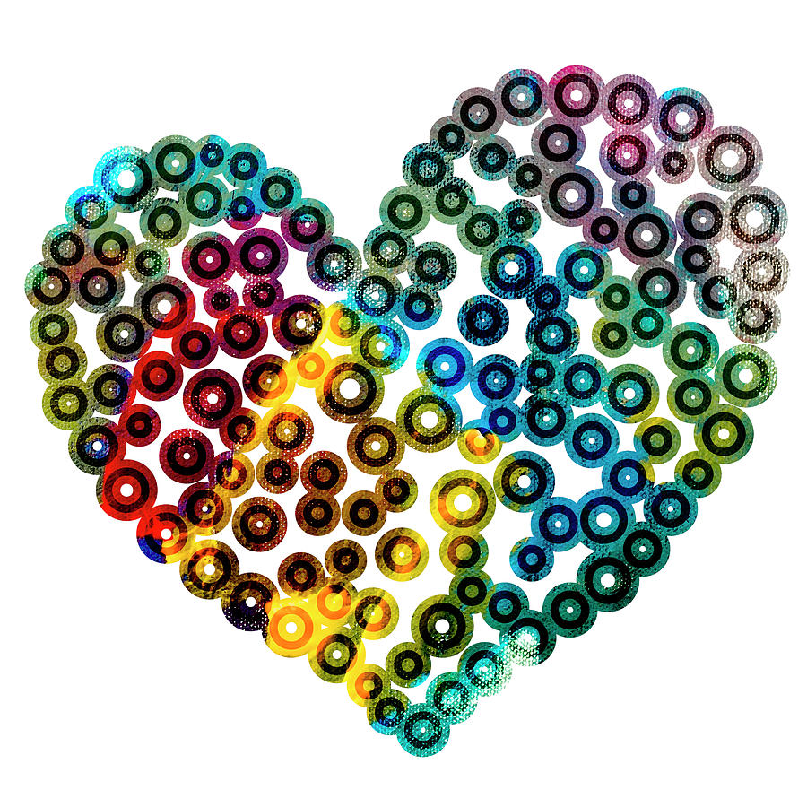 Colorful Heart Painting by Frank Tschakert