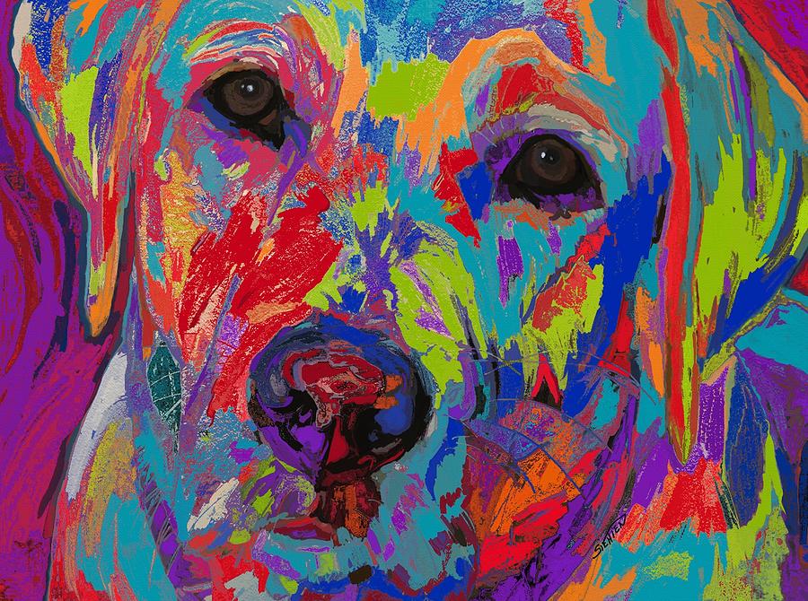 Dog Painting - Colorful Heart by Patti Siehien
