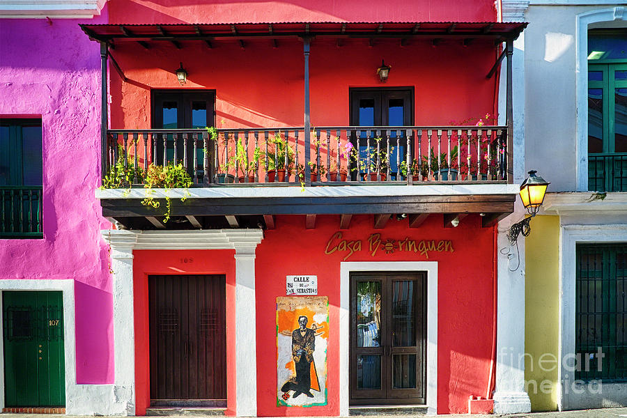 Colorful Historic Spanish Colonial Style House In Old San Juan Photograph
