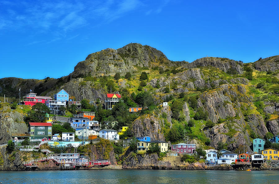Boat Photograph - Colorful houses in Newfoundland by Steve Hurt