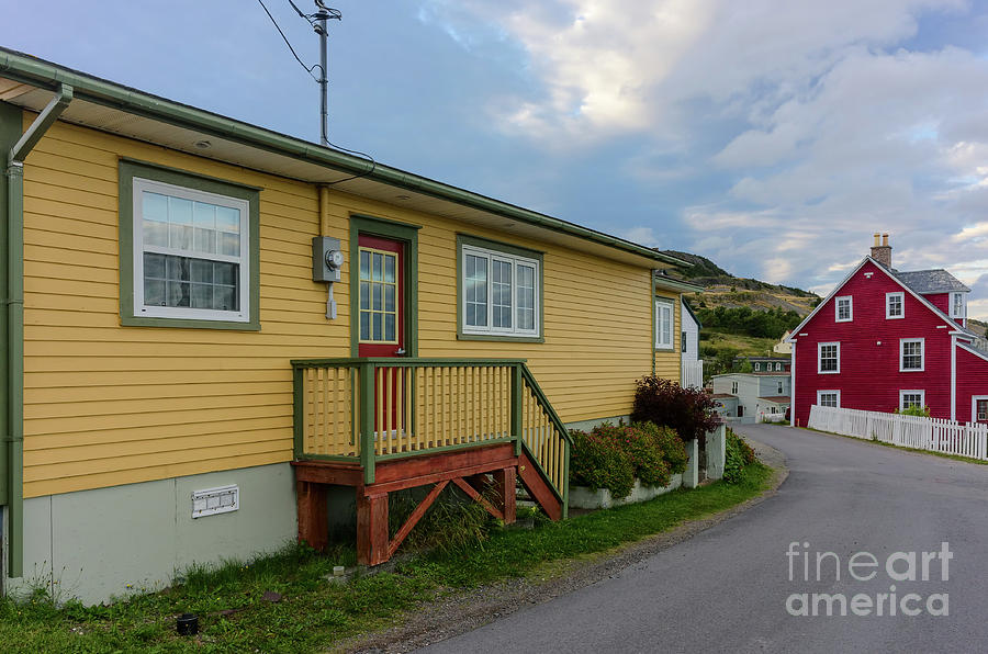 Colorful houses in Trinity, Newfoundland Photograph by Les Palenik