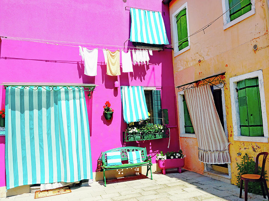 Colorful Houses On The Island Of Burano, Italy Photograph by Rick Rosenshein