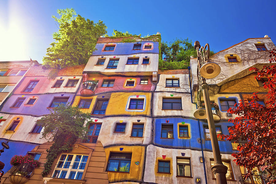 Colorful Hundertwasserhaus architecture of Vienna view Photograph by Brch Photography