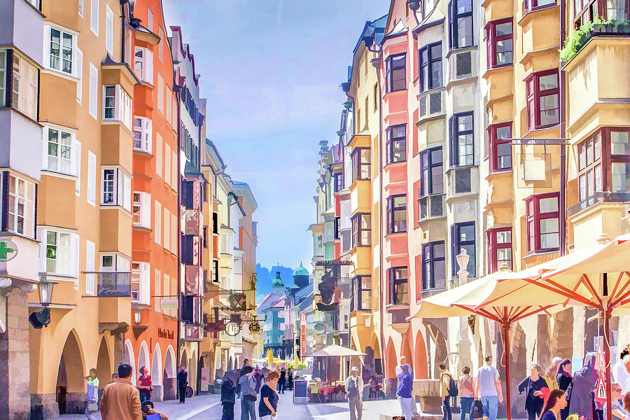 Colorful Innsbruck  Digital Art by Lisa Lemmons-Powers