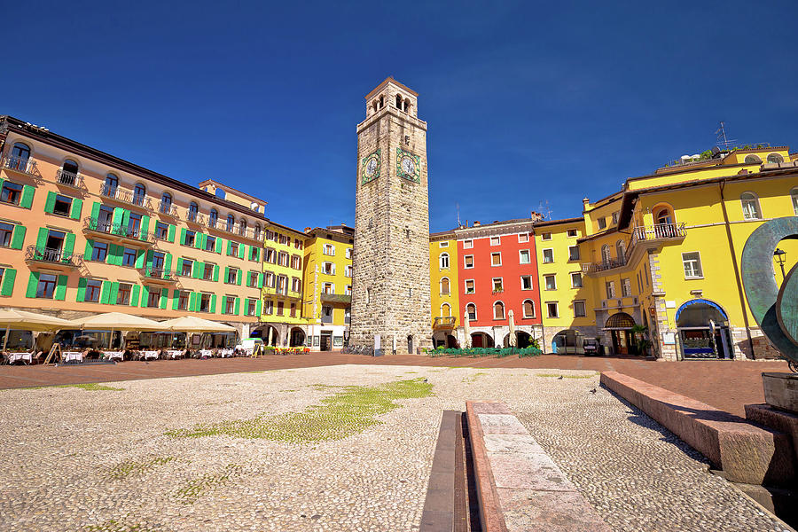 Colorful italian square in Riva del Garda Photograph by Brch Photography