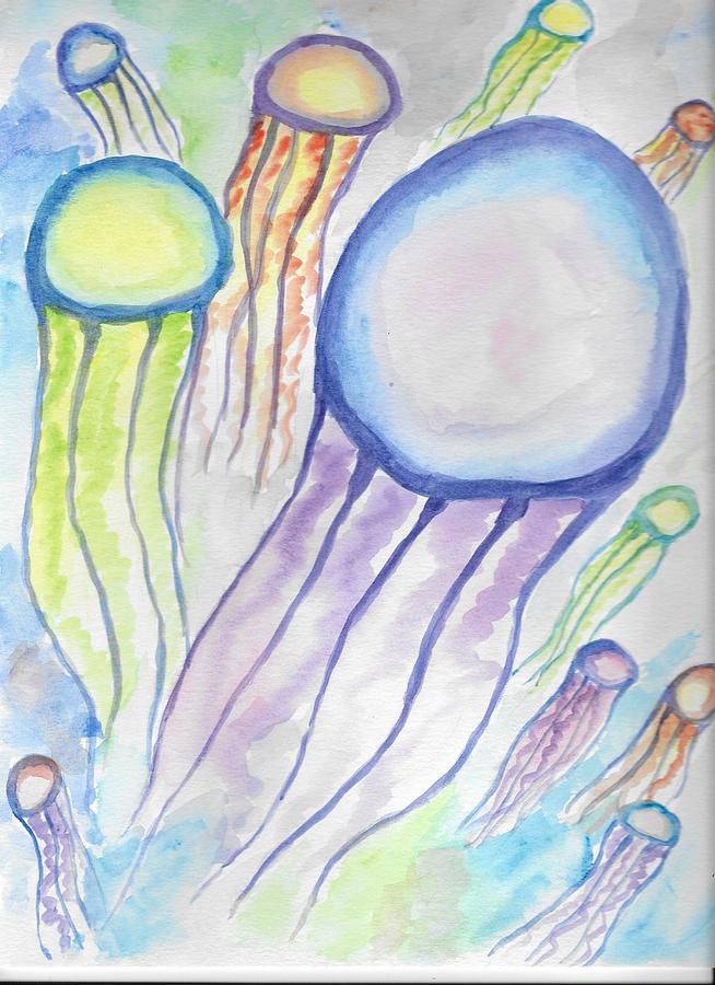 Colorful Jellyfish Painting by Chanler Simmons