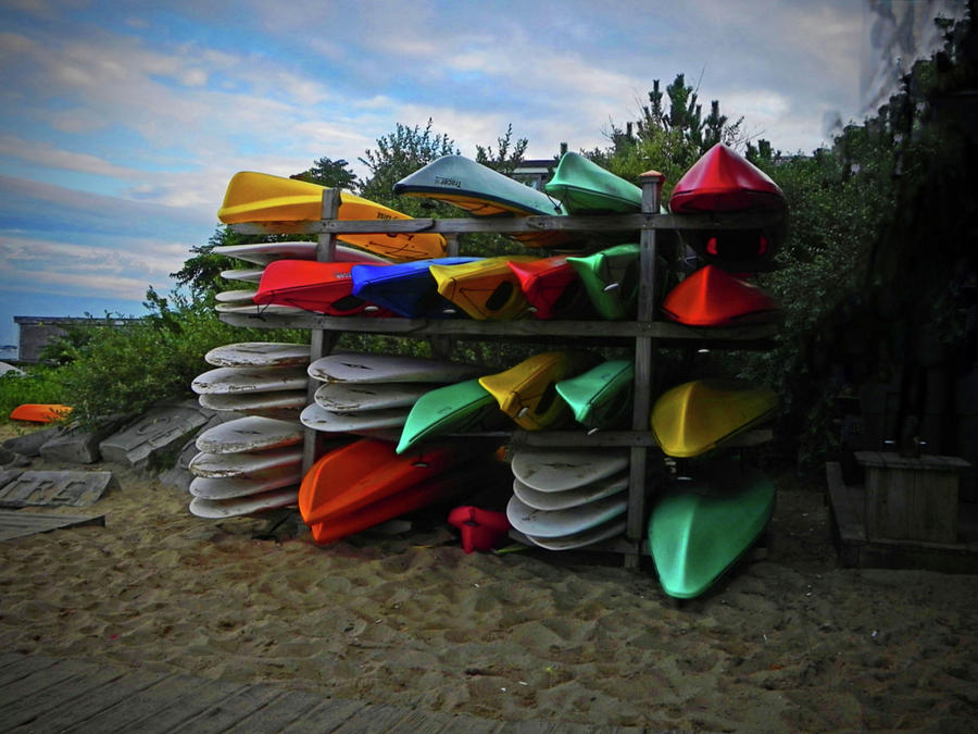 Colorful Kayaks Photograph by Kathleen Moroney