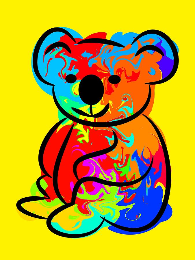 Colorful Koala Digital Art by Chris Butler
