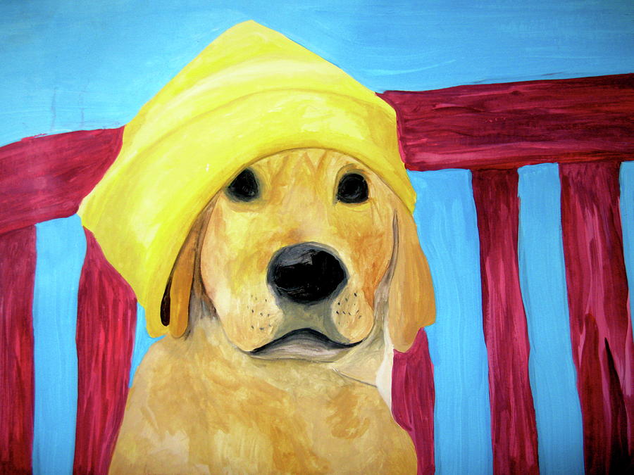 Colorful Lab Painting by Rebecca Wood