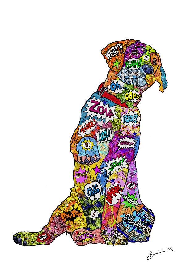 Doggy Pop Art - Labradorable Painting by Sannel Larson