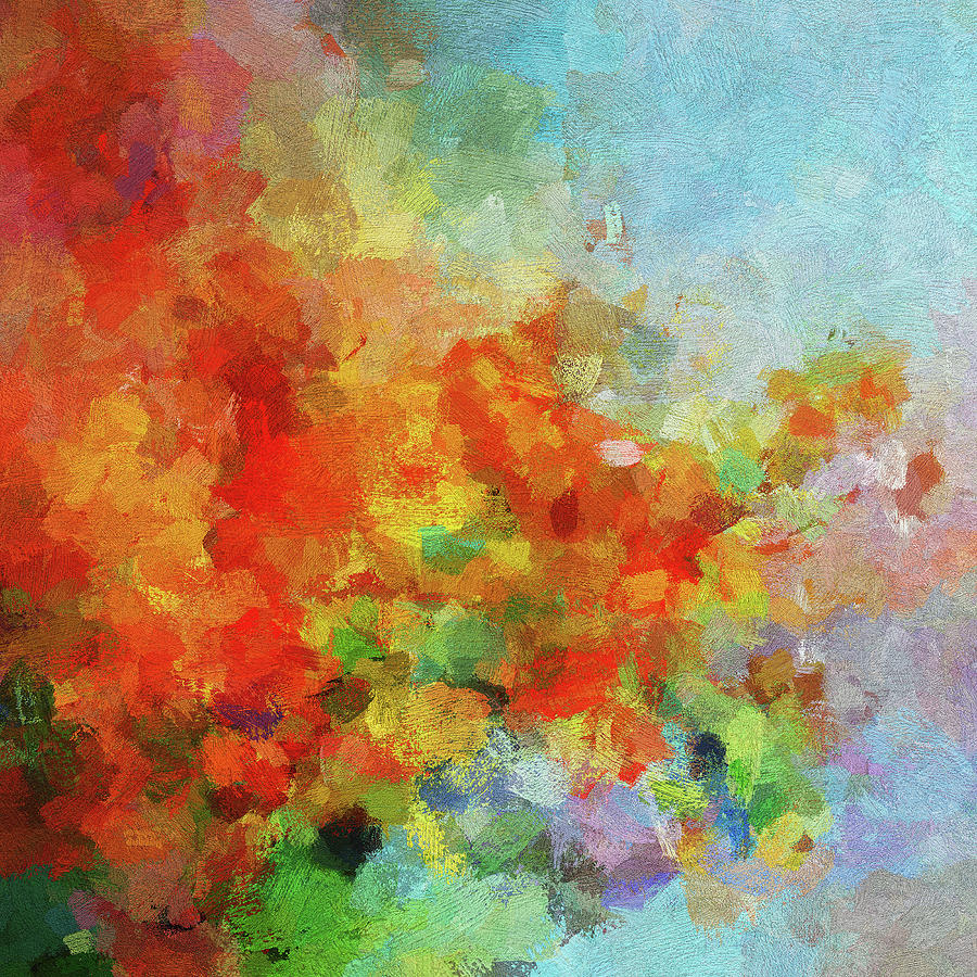 Colorful Landscape Art in Abstract Style Painting by Inspirowl Design