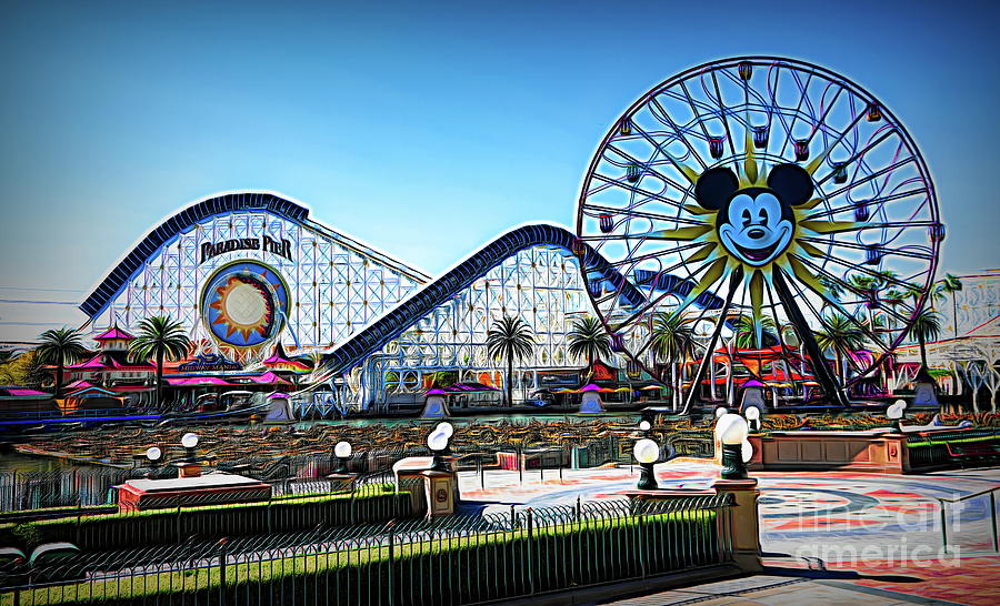 Colorful Landscape of California Adventure Park  Photograph by Chuck Kuhn