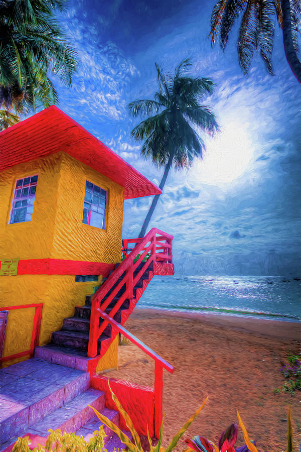 Colorful lifeguard booth Photograph by Sharon Ann Sanowar