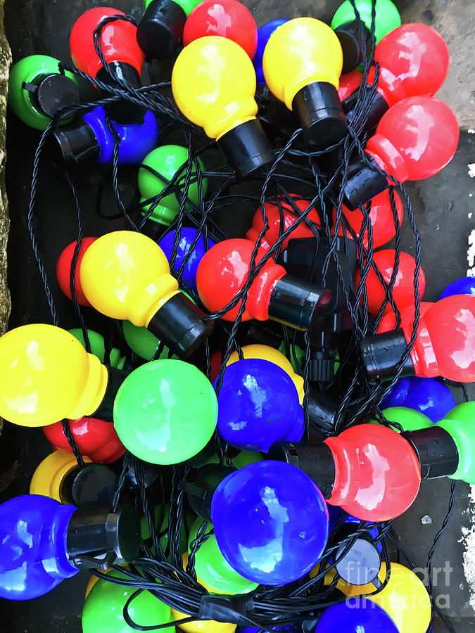Colorful light bulbs Photograph by Tom Gowanlock