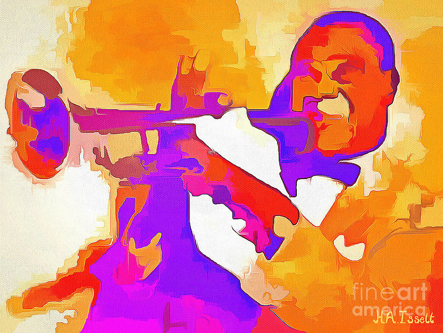 Colorful Louis Armstrong Digital Art by Humphrey Isselt