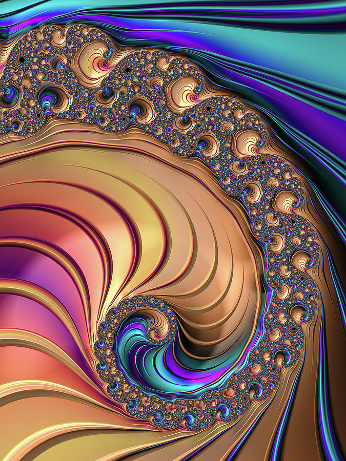Colorful luxe Fractal Spiral Digital Art by Matthias Hauser