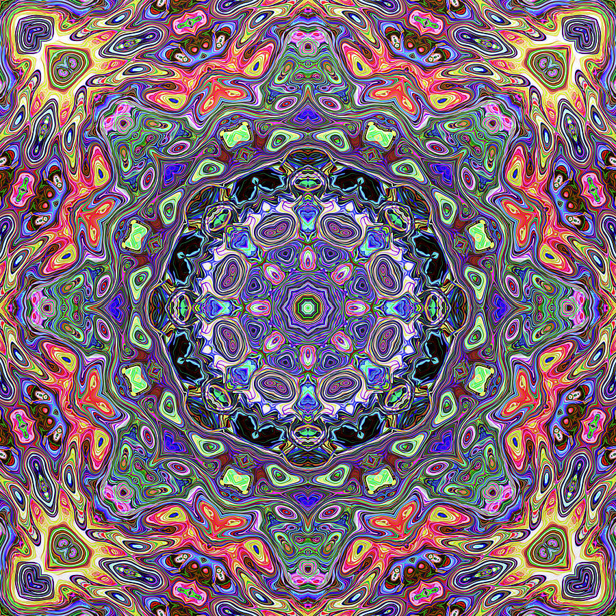 Colorful Mandala Abstract Digital Art by Phil Perkins
