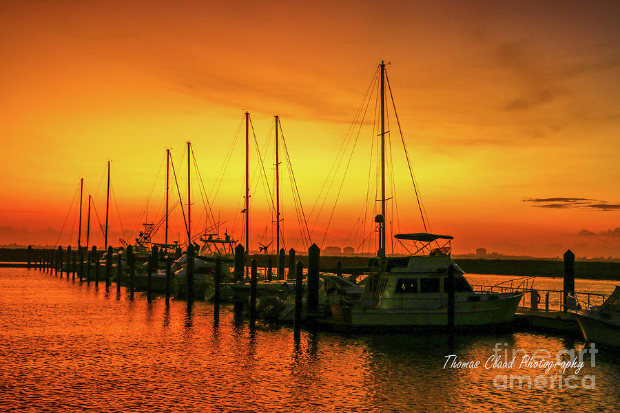 Colorful Marina Sunrise Photograph by Tom Claud