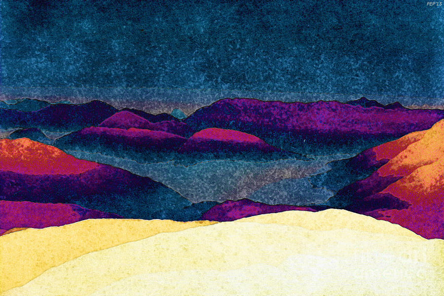 Colorful Mountains Landscape Digital Art by Phil Perkins