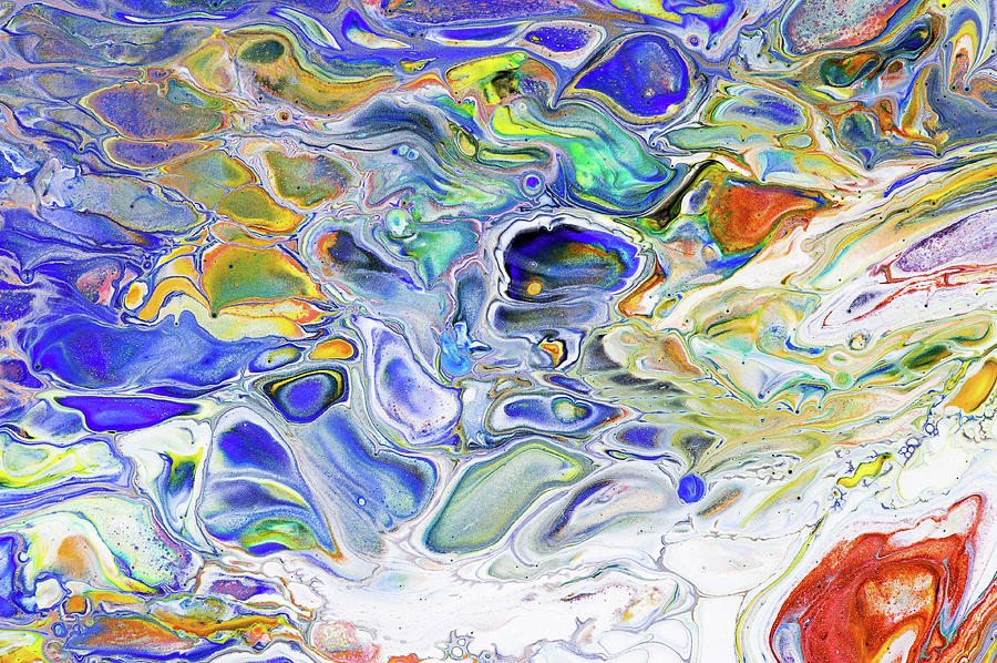 Colorful Night Dreams 3. Abstract Fluid Acrylic Painting Photograph by Jenny Rainbow