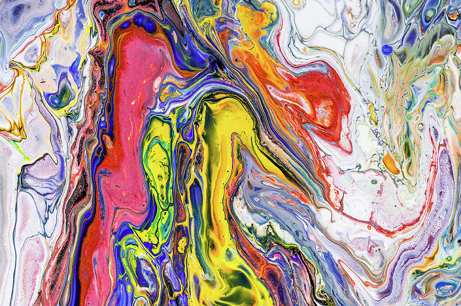 Colorful Night Dreams 4. Abstract Fluid Acrylic Painting Photograph by Jenny Rainbow