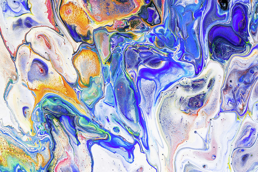 Colorful Night Dreams 5. Abstract Fluid Acrylic Painting Photograph by Jenny Rainbow