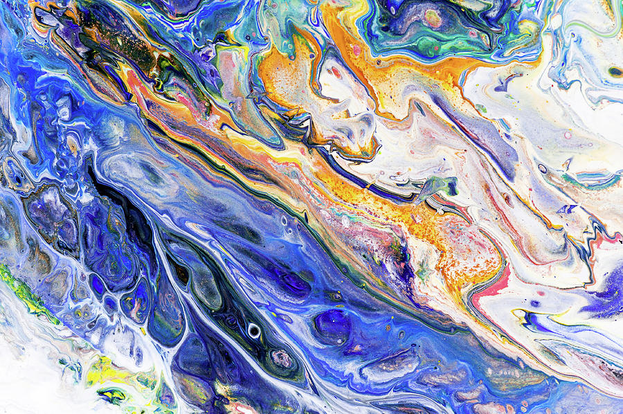 Colorful Night Dreams 9. Abstract Fluid Acrylic Painting Photograph by Jenny Rainbow