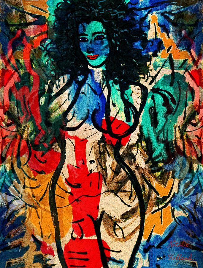 Nude Painting - Colorful Nude by Natalie Holland