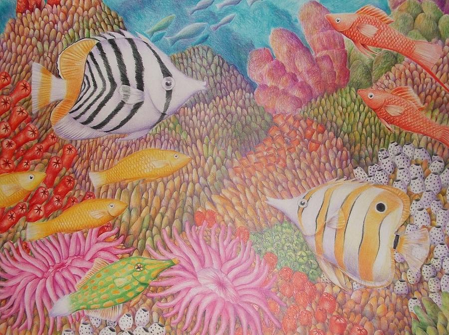 Colorful ocean Drawing by Jubamo