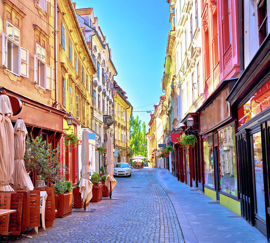 Colorful old town street in Ljubljana Photograph by Brch Photography