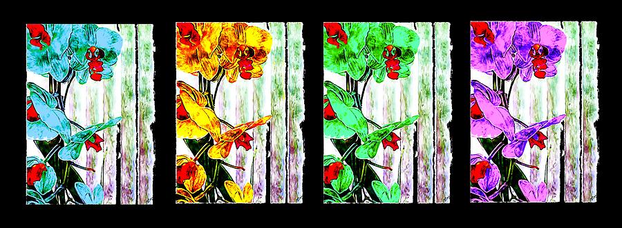 Orchid Painting - Colorful Orchid Collage by Bruce Nutting