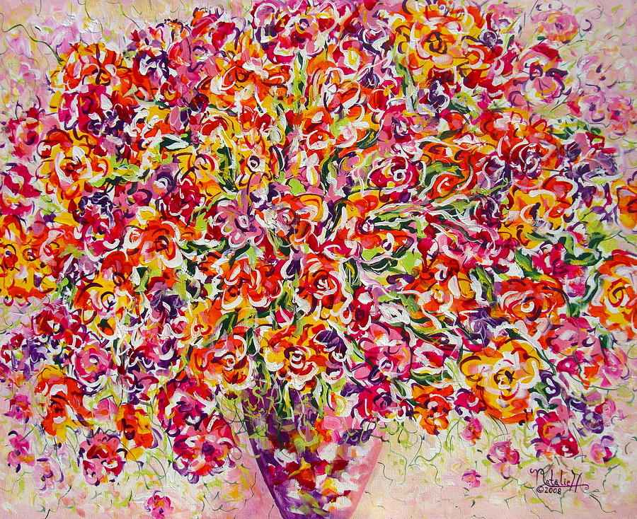 Colorful Organza Painting by Natalie Holland