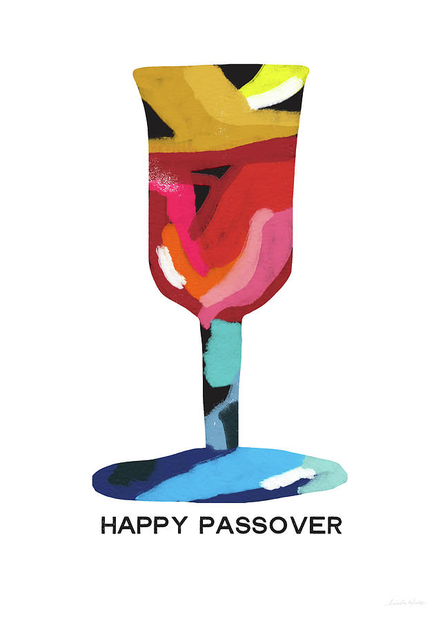 Colorful Passover Goblet- Art by Linda Woods Mixed Media by Linda Woods