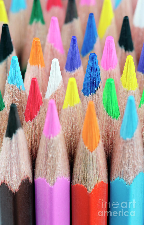 Coloured Photograph - Colorful Pencils by Neil Overy