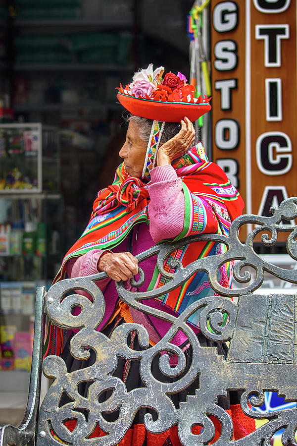Colorful Peruvian Woman Photograph by John Haldane