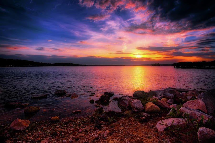 Colorful Pewaukee Lake Sunset Photograph by Jennifer Rondinelli Reilly - Fine Art Photography