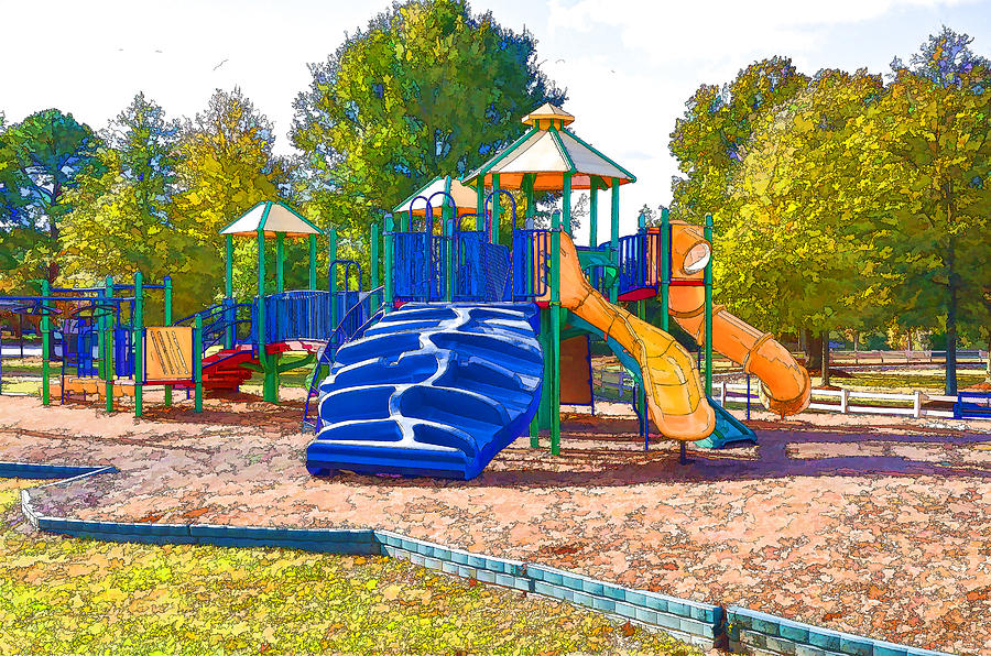 Colorful Playground Painting By Jeelan Clark Fine Art America