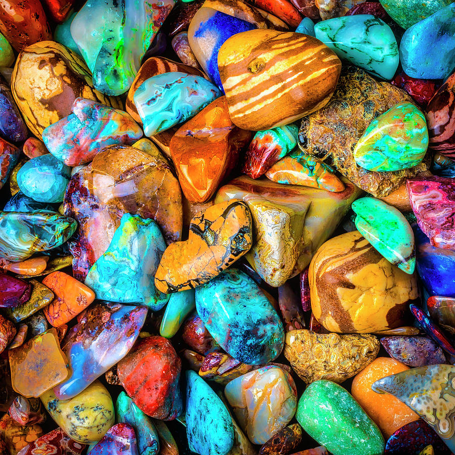 Colorful Polished Stones Photograph by Garry Gay
