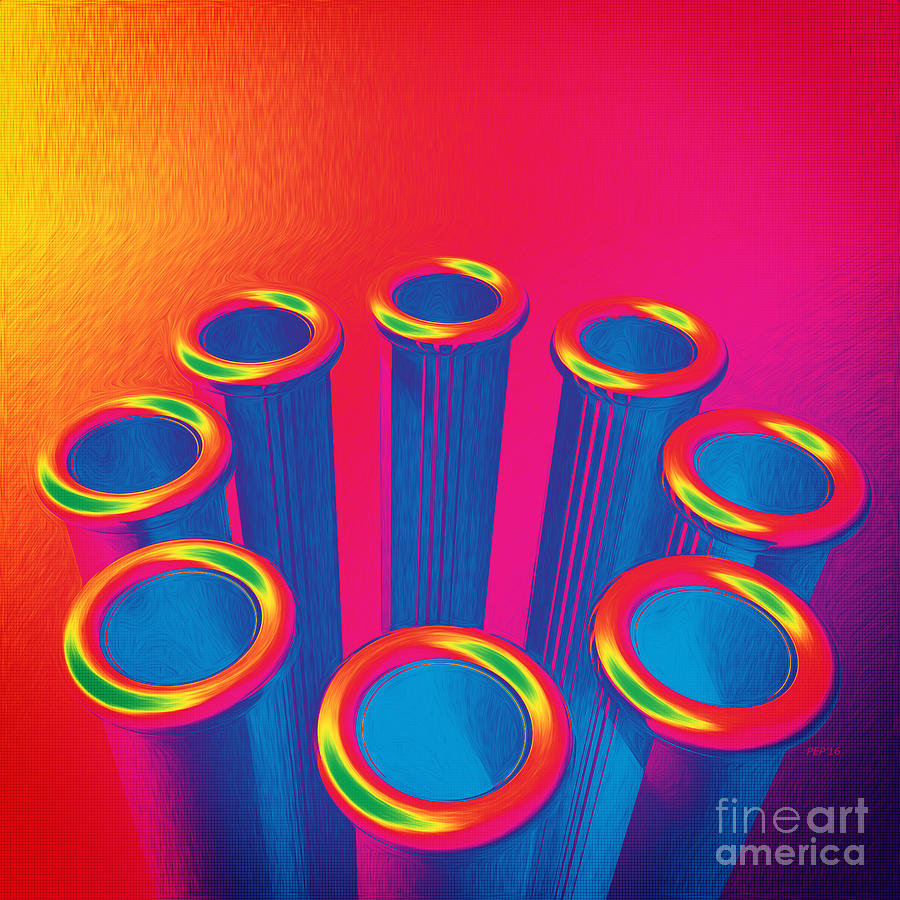 Colorful Pop Art Cylinders Digital Art by Phil Perkins