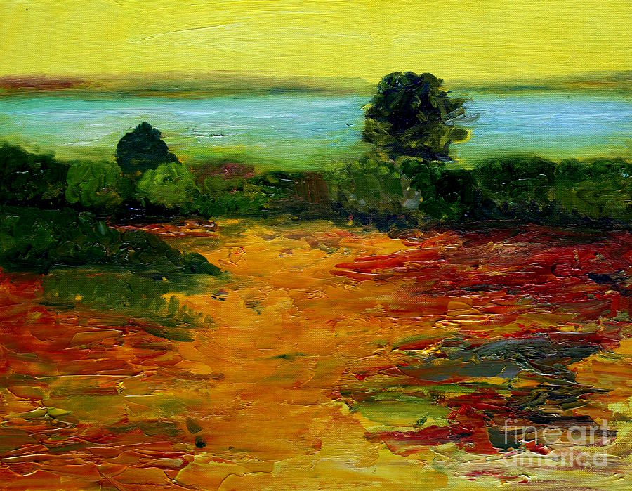 Tree Painting - Colorful Prairie by Julie Lueders 